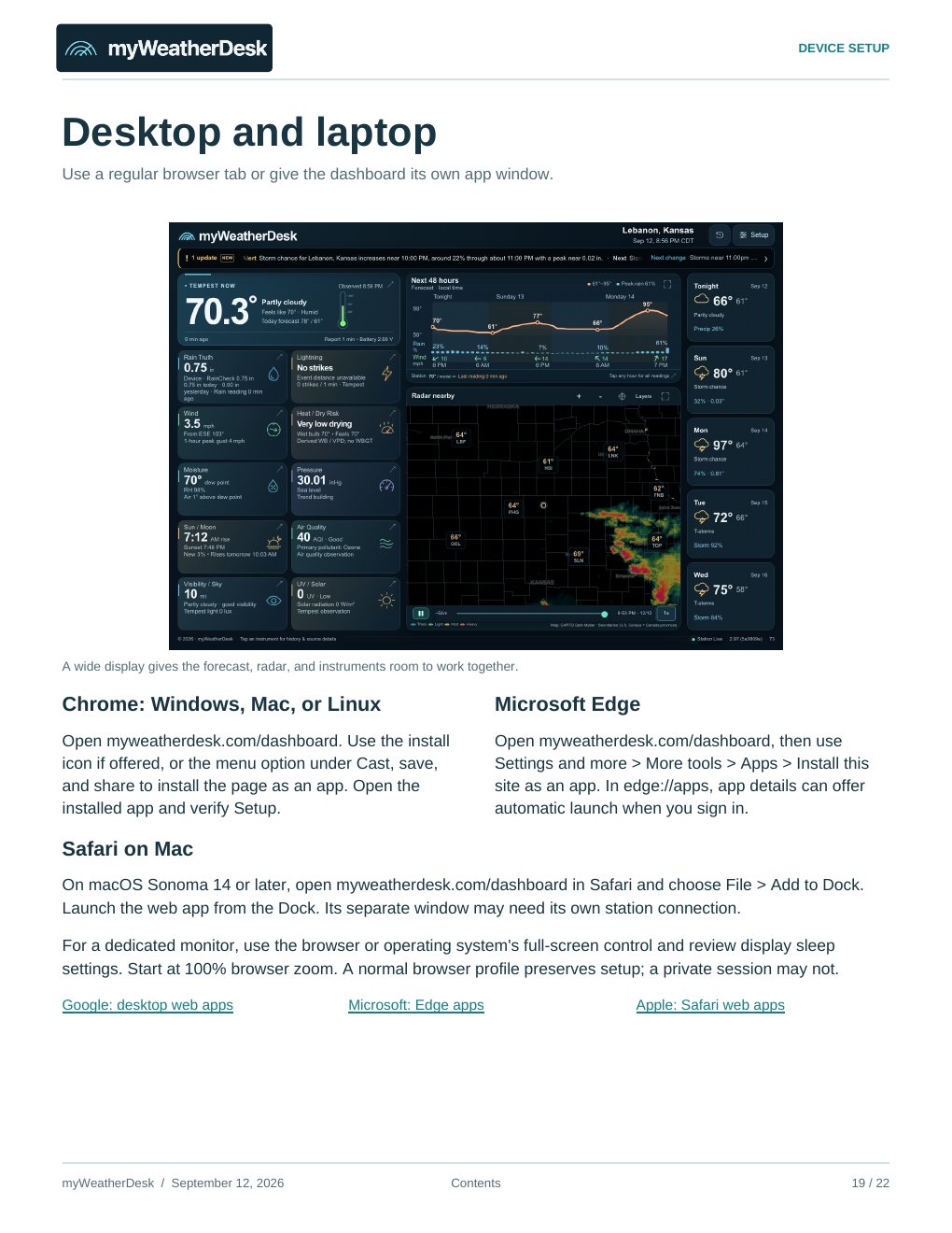 User guide page 19 of 22: Desktop and laptop